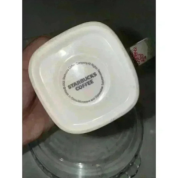 Starbucks 2005 Whimsical Holiday Square Coffee Mug Cup Snowflakes Stars 10 Oz - Picture 11 of 11